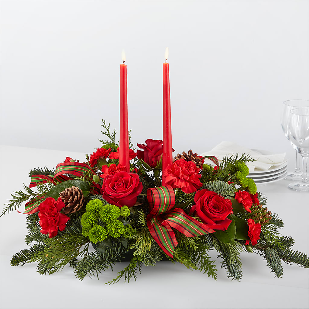 By the Candlelight Centerpiece – UP UP & AWAY FLORAL & EVENT PLANNING, Lumberton NC