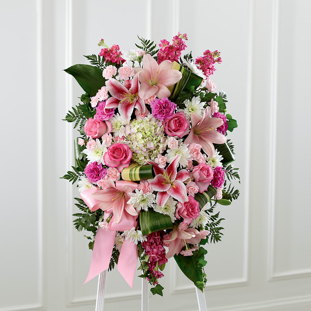 Comforting Standing Spray – UP UP & AWAY FLORAL & EVENT PLANNING, Lumberton NC