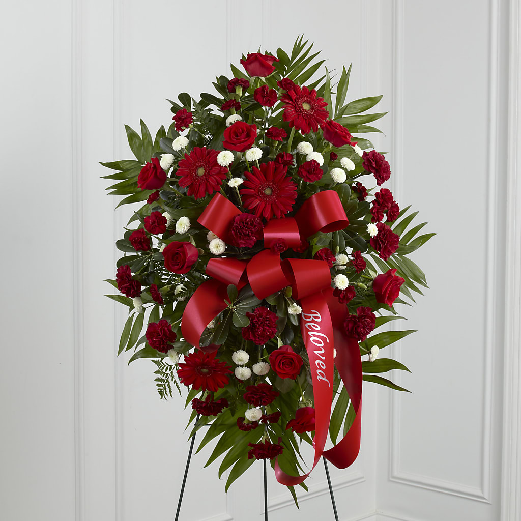Treasured Memories Standing Spray – UP UP & AWAY FLORAL & EVENT PLANNING, Lumberton NC