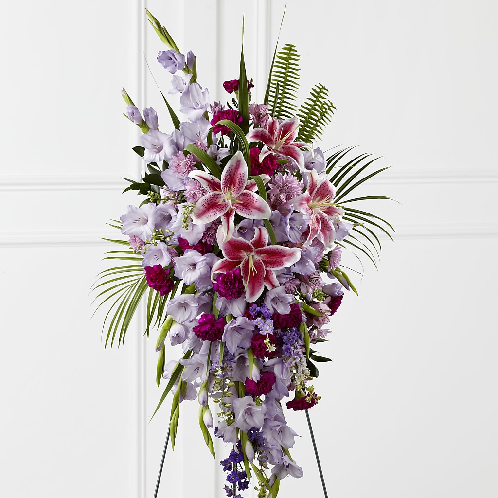 Tender Touch Standing Spray – UP UP & AWAY FLORAL & EVENT PLANNING, Lumberton NC