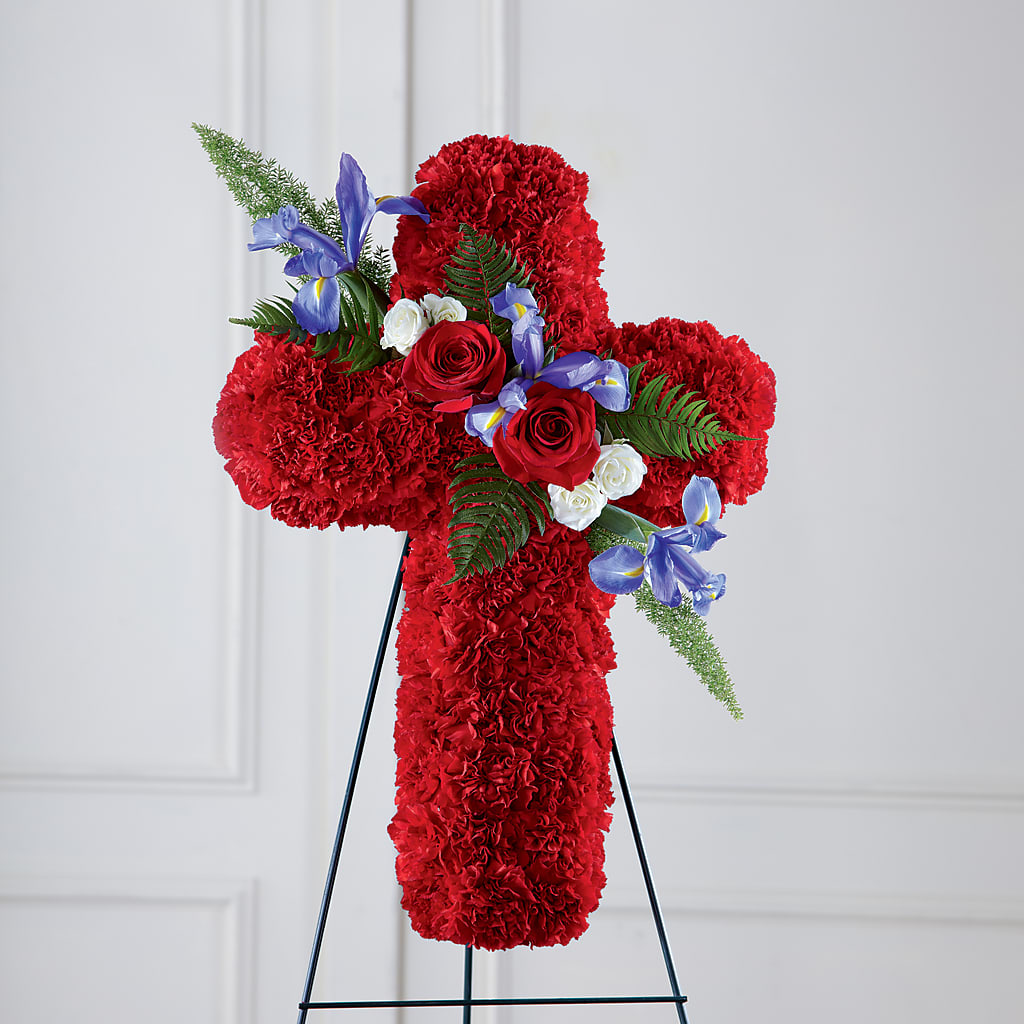 Faithful Hero Floral Cross – UP UP & AWAY FLORAL & EVENT PLANNING, Lumberton NC