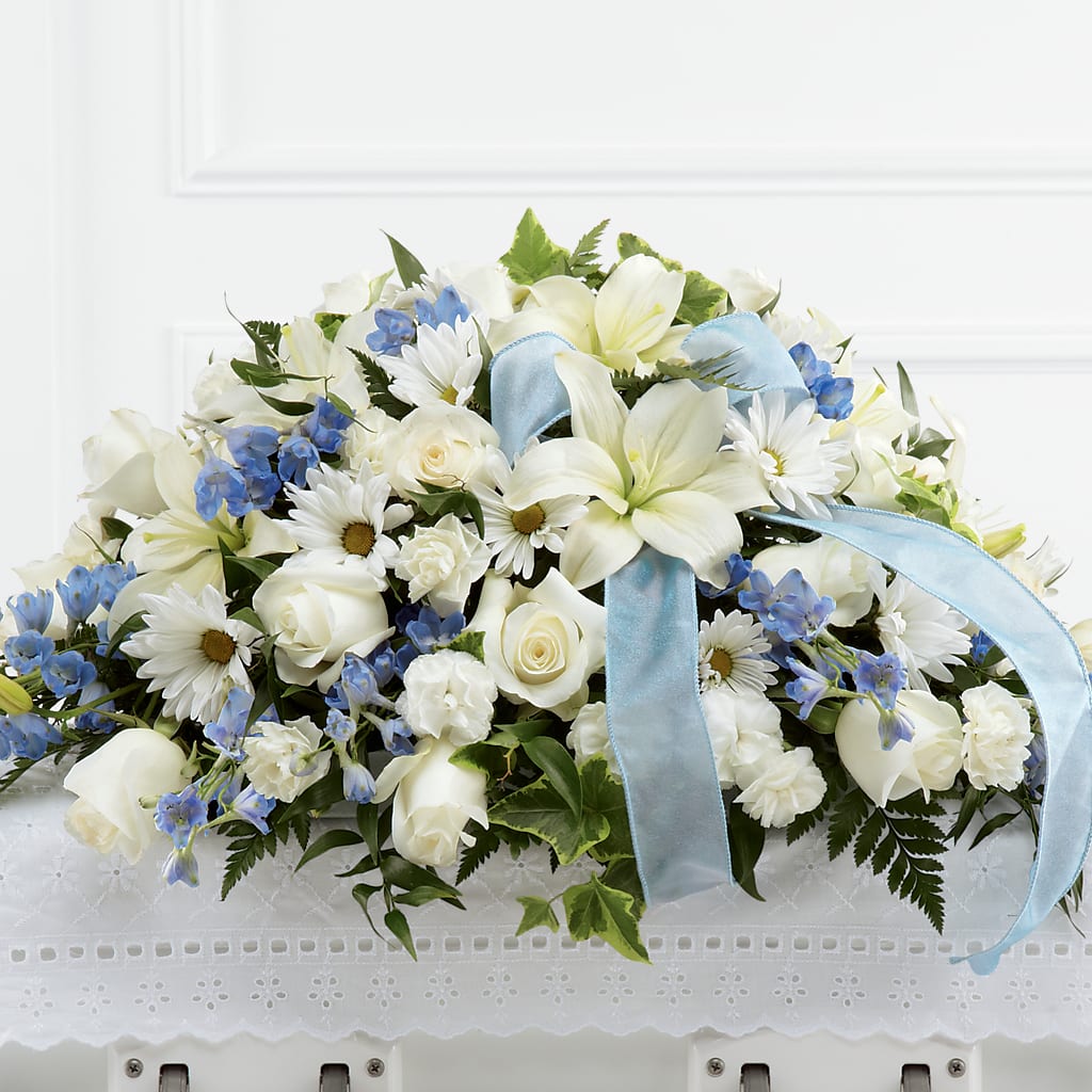 Tender Treasure Casket Spray – UP UP & AWAY FLORAL & EVENT PLANNING, Lumberton NC