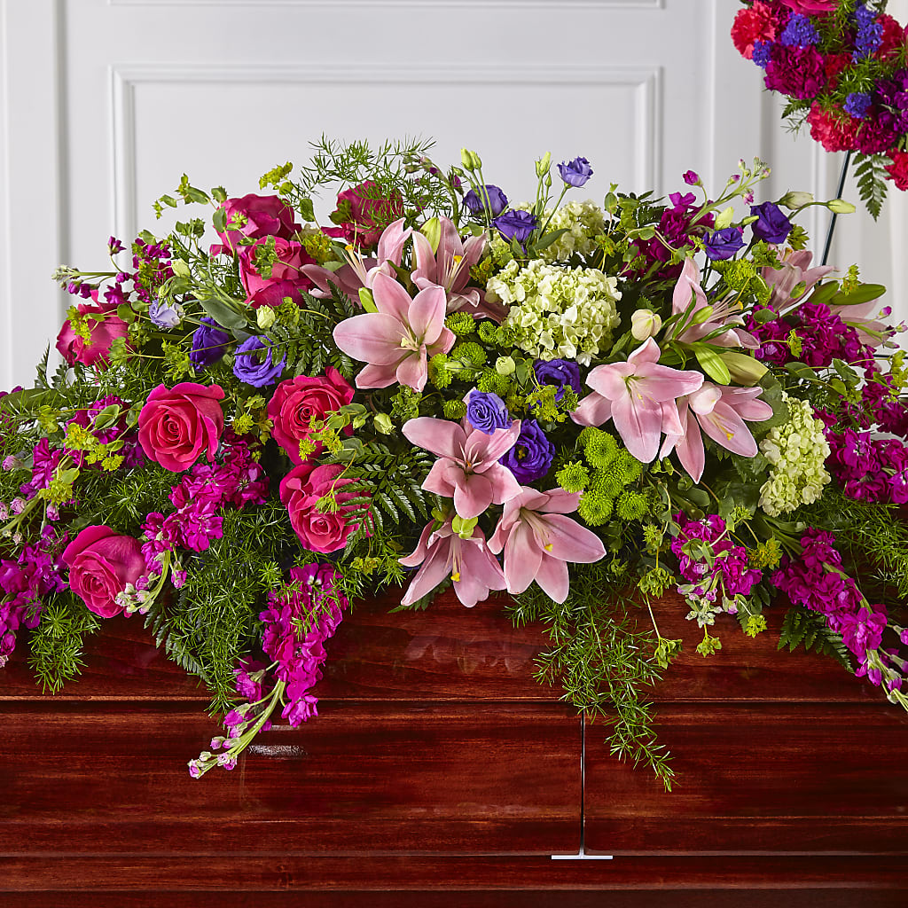 Radiant Tribute Casket Spray – UP UP & AWAY FLORAL & EVENT PLANNING, Lumberton NC