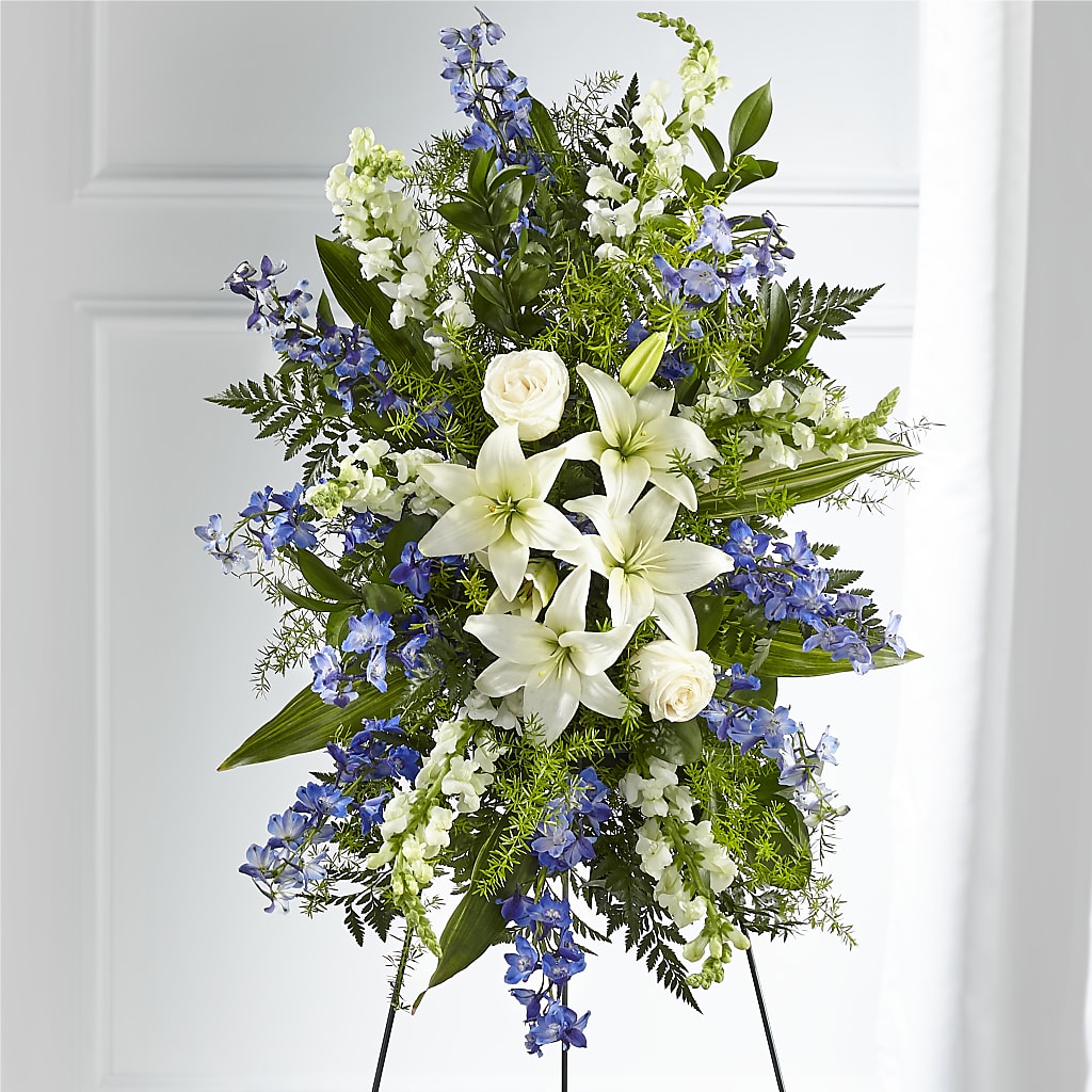 Faithful Friend Standing Spray – UP UP & AWAY FLORAL & EVENT PLANNING, Lumberton NC