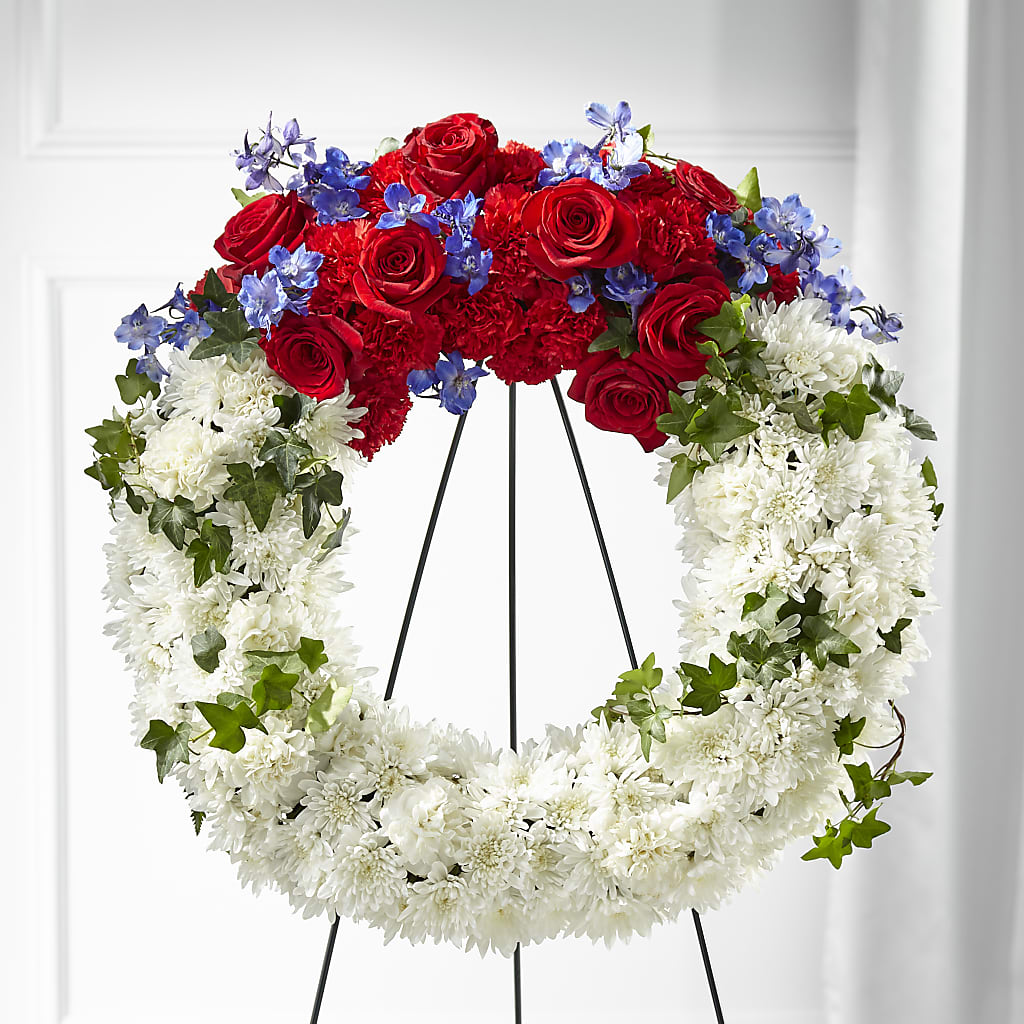 Patriotic Passion Wreath – UP UP & AWAY FLORAL & EVENT PLANNING, Lumberton NC