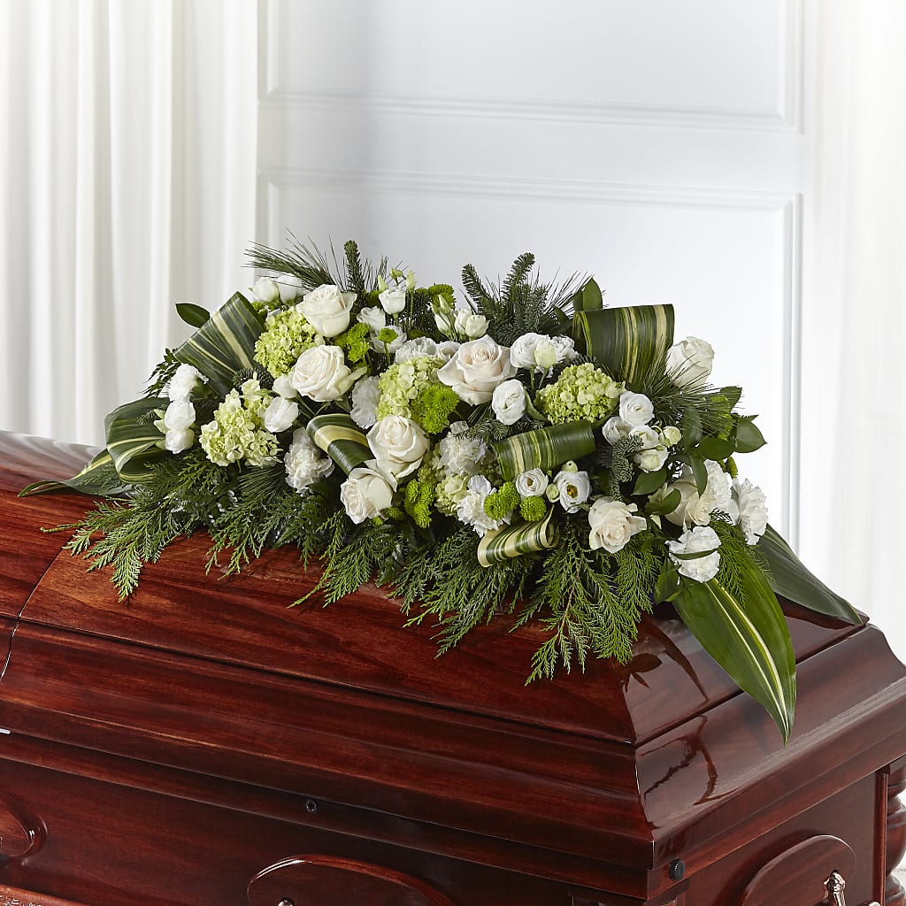 Hopeful Gesture Casket Spray – UP UP & AWAY FLORAL & EVENT PLANNING, Lumberton NC