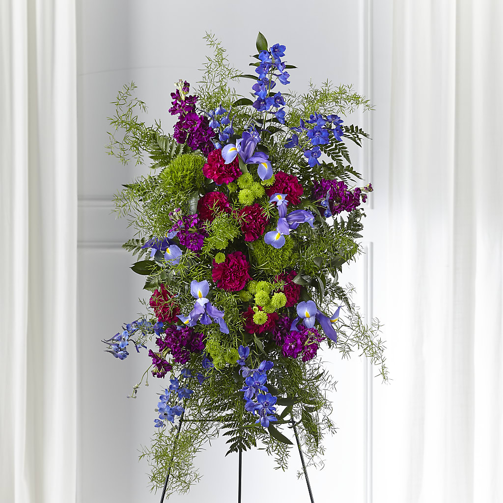Heavenly Skies Standing Spray – UP UP & AWAY FLORAL & EVENT PLANNING, Lumberton NC