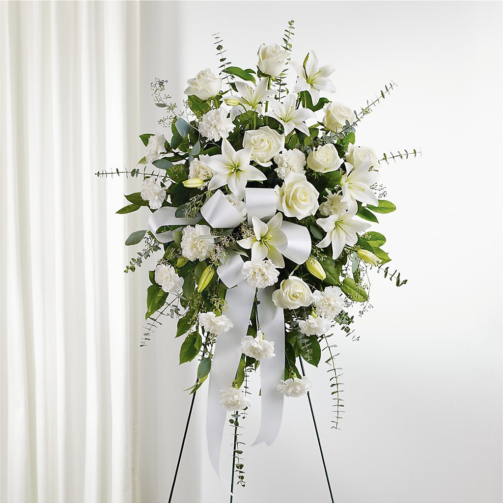 With Care Standing Spray – UP UP & AWAY FLORAL & EVENT PLANNING, Lumberton NC