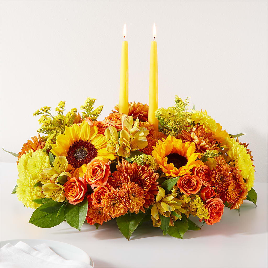 Autumn Harmony Centerpiece – UP UP & AWAY FLORAL & EVENT PLANNING, Lumberton NC