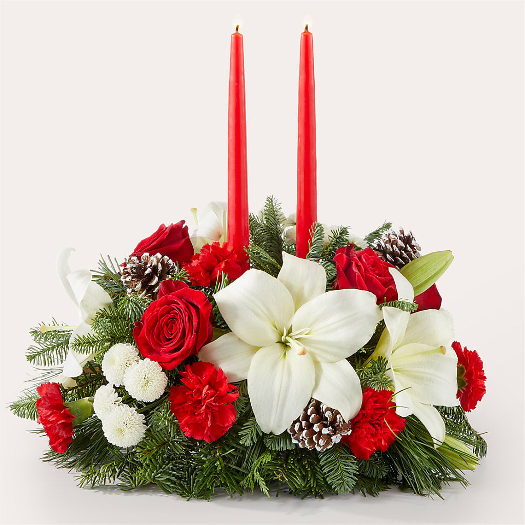 Seasonal Festivities Centerpiece – UP UP & AWAY FLORAL & EVENT PLANNING, Lumberton NC
