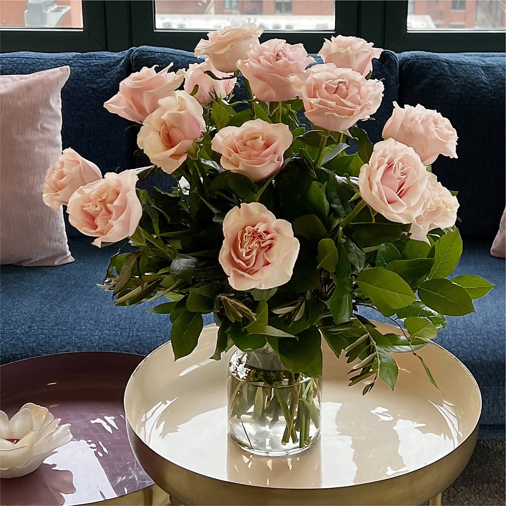Long Stem Pink Rose Bouquet – UP UP & AWAY FLORAL & EVENT PLANNING, Lumberton NC