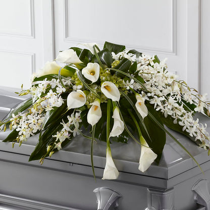 Angel Wings Casket Spray – UP UP & AWAY FLORAL & EVENT PLANNING, Lumberton NC