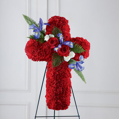 Faithful Hero Floral Cross – UP UP & AWAY FLORAL & EVENT PLANNING, Lumberton NC