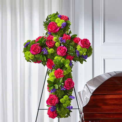 Tribute Rose Floral Cross – UP UP & AWAY FLORAL & EVENT PLANNING, Lumberton NC