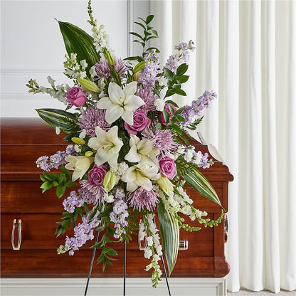 Grateful Hearts Standing Spray – UP UP & AWAY FLORAL & EVENT PLANNING, Lumberton NC