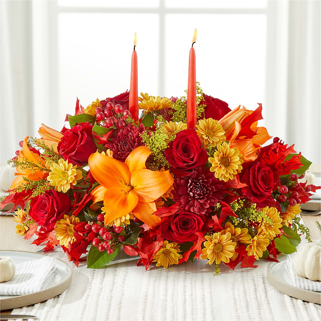 Autumn's Embrace Centerpiece – UP UP & AWAY FLORAL & EVENT PLANNING, Lumberton NC