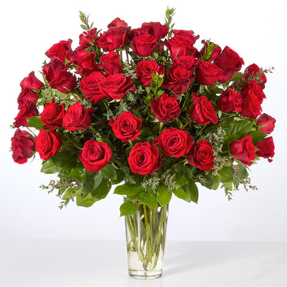 Forever Yours Fifty Stem Red Rose Bouquet – UP UP & AWAY FLORAL & EVENT PLANNING, Lumberton NC